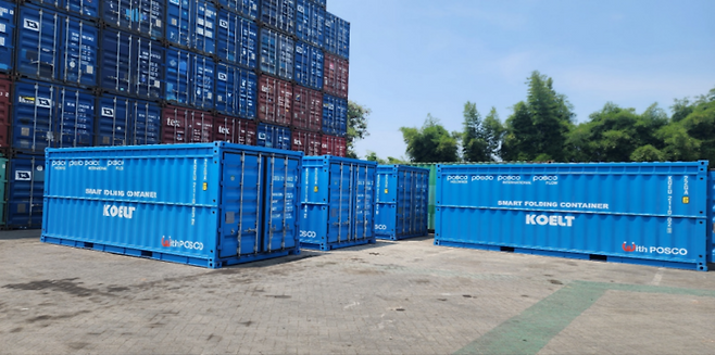 스타트업 코엘트의 접이식 컨테이너. 포스코&nbsp;