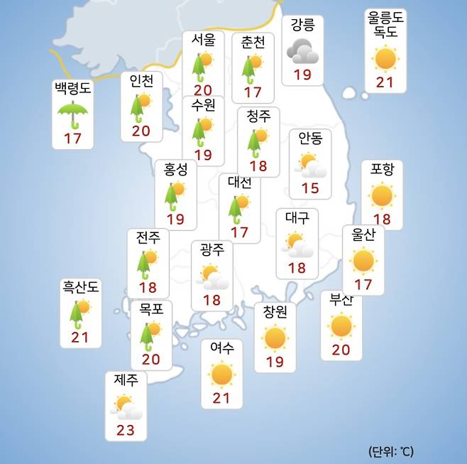 ⓒ기상청: 오늘(1일) 오전 전국날씨