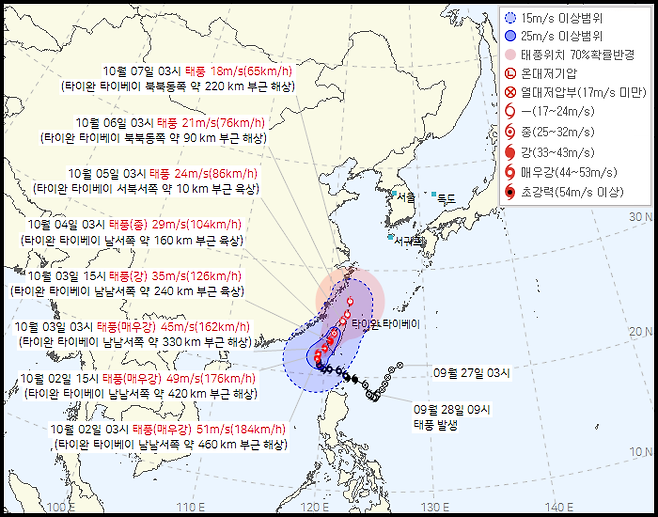 사진 기상청 - 2024년 10월 02일 04시 30분 발표