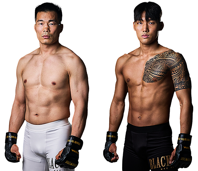 한국 UFC 7호 파이터 남의철(왼쪽), 블랙컴뱃 라이트급 랭킹 4위 박어진. 사진=Black Combat 프로필