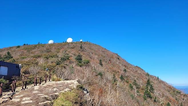 [속초=뉴시스] 설악산 중청대피소 인근에서 올 가을 들어 첫 단풍이 관측됐다. (사진=설악산사무소 제공) *재판매 및 DB 금지