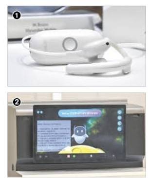 지난 2일 경기 현대모비스 의왕연구소 전동화 연구동에서 열린 ‘2024 연구개발(R&D) 테크데이’에서 ﻿세계 최초로 개발한 자동차용 뇌파 신호 기반 운전자 부주의 케어 시스템  ‘엠브레인’. ﻿차량 운행 및 유지보수와 관련한 내용을 거대언어모델(LLM) 기반의 생성형 인공지능(AI) 비서가 관리해 주는 ‘마이카 전문화 GPT 서비스’. 현대모비스 제공