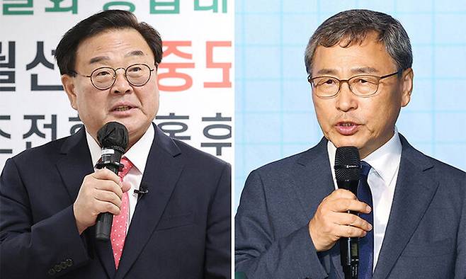 조전혁 후보(왼쪽)와 정근식 후보. 연합뉴스