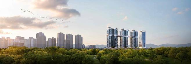 삼성물산 건설부문이 서울시 용산구 남영동 업무지구 2구역 재개발 사업(남영2구역)의 시공사로 최종 선정됐다. 사진은 남영2구역 재개발 사업 투시도. [삼성물산]