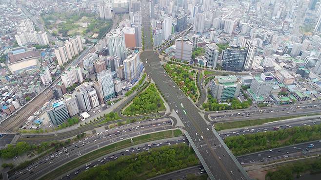 고가차도 철거 등 개선작업을 마친 영등포로터리 예상 조감도. <자료제공=서울시>