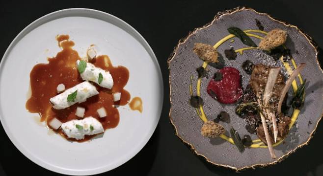 흑백요리사 최종 1위는 흑수저 권성준 셰프가 선보인 '피에몬테식 양갈비',(오른쪽), 2위는 백수저 에드워드 리 셰프의 '나머지 떡볶이 디저트'가 차지했다. [사진=넷플릭스 '흑백요리사: 요리 계급 전쟁' 캡처]