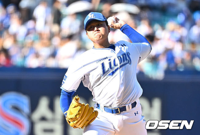 [OSEN=대구, 이석우 기자] 21일 대구삼성라이온즈파크에서 2024 신한 SOL 뱅크 KBO 리그 삼성 라이온즈와 롯데 자이언츠의 경기가 열렸다. 홈팀 삼성은 이승현이 방문팀 롯데는 반즈가 선발 출전했다. 삼성 라이온즈 선발 투수 이승현이 역투하고 있다. 2024.07.21 / foto0307@osen.co.kr