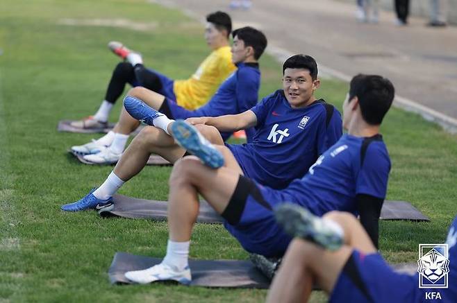 [서울=뉴시스]축구대표팀 '임시 주장' 김민재. (사진=대한축구협회 제공)