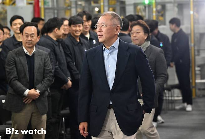 2024 신년회 현장을 찾은 정의선 현대차그룹 회장./사진=이명근 기자 qwe123@