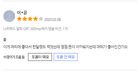 뇌영양제 후기글