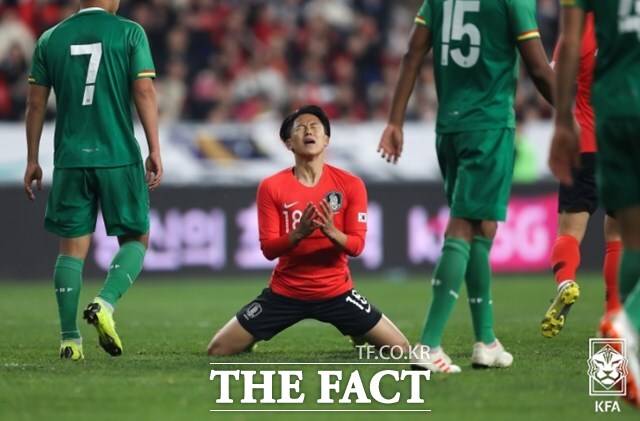 '한국의 메시'로 불리는 테크니션 이승우가 12일 황희찬 엄지성의 소집해제로 홍명보호에 긴급 합류했다. 사진은 209년 볼리비아와 친선경기 장면./KFA
