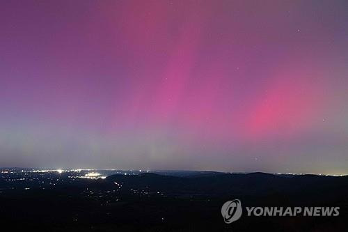 미 버지니아주 셰넌도어국립공원에서 관측된 오로라 [AFP 연합뉴스 자료사진. 재판매 및 DB 금지]