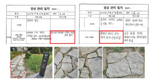 경상 관리 일지 자료=임오경 의원실 제공