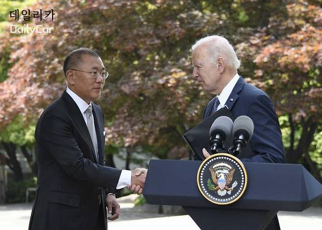 정의선 현대차그룹 회장, 바이든 미 대통령과 환담