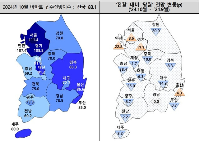 수도권 지역에서 부동산 가격 상승에 대한 기대감으로 지난달 전국 아파트 입주율이 전월 대비 4%포인트 이상 상승한 것으로 나타났다. /주택산업연구원