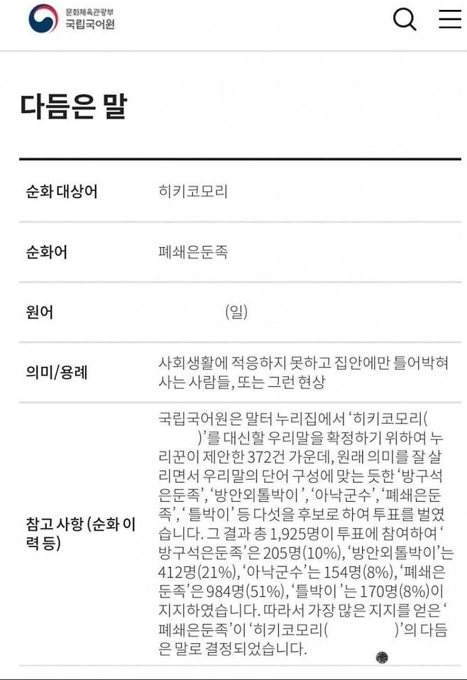 국립 어학원 오피셜 히키코모리 대체어