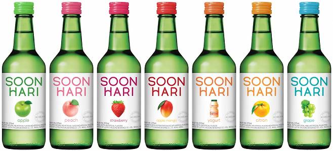 롯데칠성음료 미국 수출 제품 순하리 7종. 사진= 롯데칠성음료