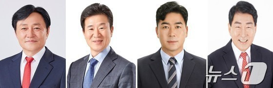 강화군수 보궐선거 후보자들. 왼쪽부터 국민의힘 박용철, 더불어민주당 한연희, 무소속 김병연·안상수 후보./뉴스1