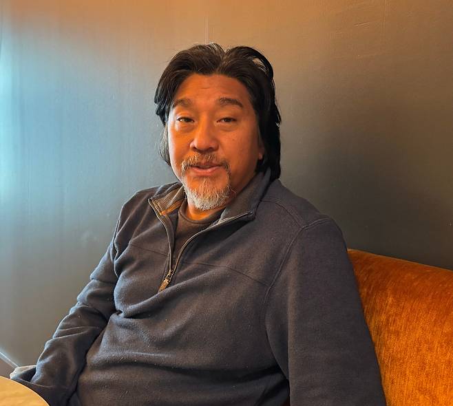 Chef Edward Lee speaks during an interview with the Chosun Ilbo at his upcoming nonprofit Korean restaurant SHIA in Washington, D.C., on Oct. 11, 2024. / Kim Eun-joong