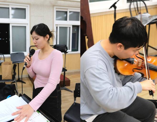 '사자탈을 쓴 장산범' 공연 연습을 하고 있는 단원들. [사진= 데라클 엔터테인먼트]