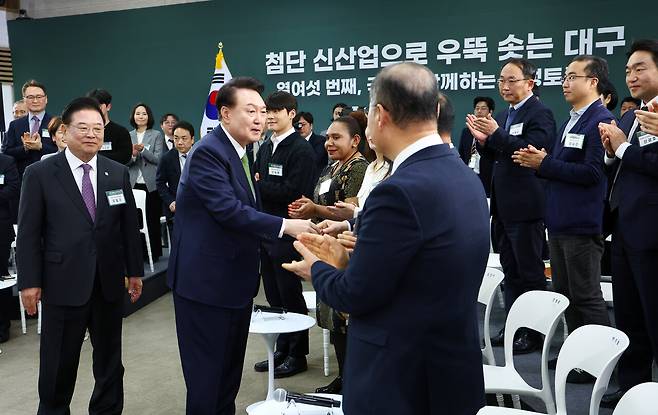 3월4일 대구 경북대학교에서 열린 민생토론회에 윤석열 대통령이 참석했다. ⓒ대통령실통신사진기자단