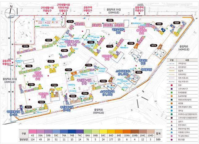 잠실래미안아이파크 단지 배치도 /자료=삼성물산 건설부문,HDC현대산업개발