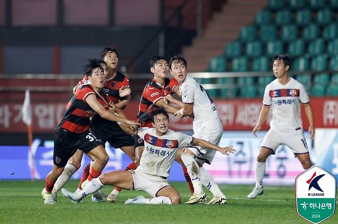 포항 스틸러스와 대구FC는 18일 열린 K리그1 2024 34라운드에서 1-1로 비겼다. (한국프로축구연맹 제공)