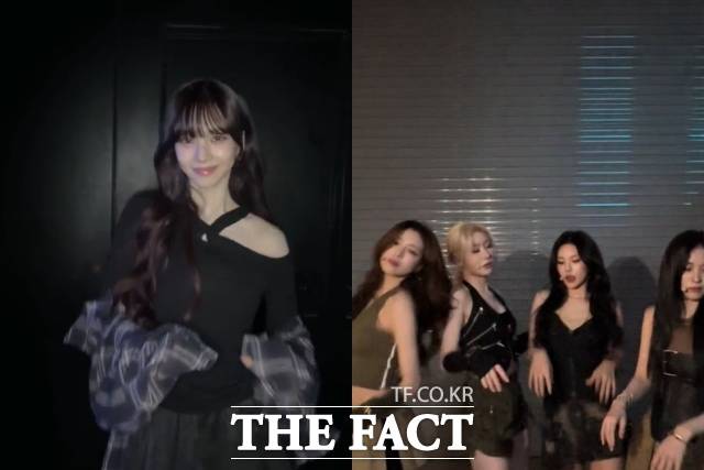 아이돌 그룹 에스파 카리나(왼쪽)와 있지도 최근 공식 소셜미디어 계정에 '옴브리뉴 댄스' 챌린지 영상을 올렸다. /에스파, 있지 틱톡 캡처