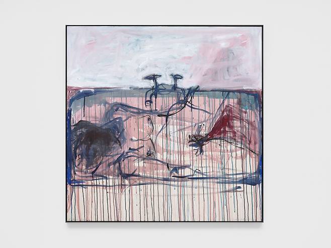 Tracey Emin ‘I Kept Crying ’, 2024., Acrylic on canvas, 122.3 x 122.3 cm 화이트큐브 제공