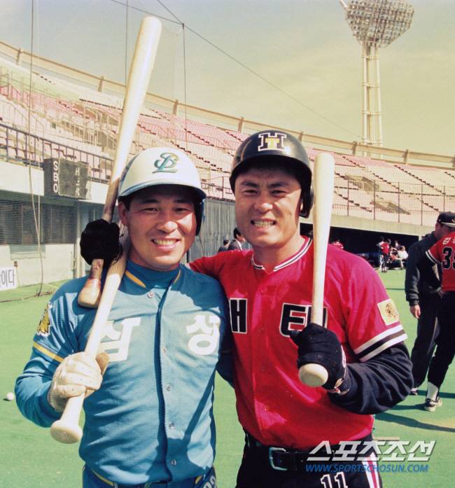 1991년 삼성 이만수와 해태 김성한. 스포츠조선 DB