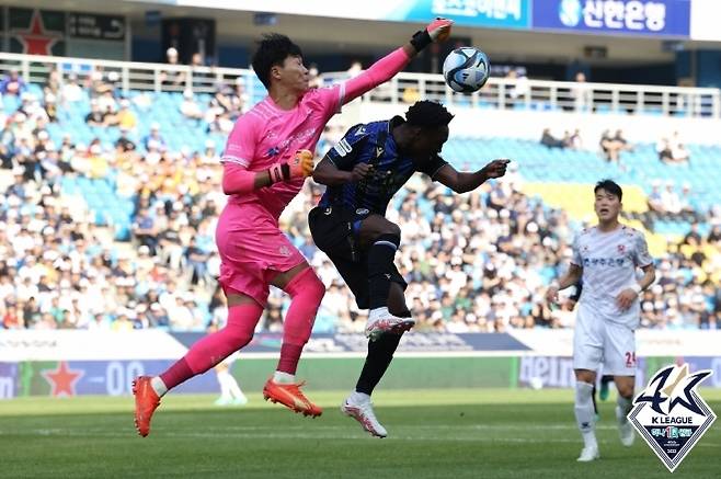 광주 FC 김경민 골키퍼. 사진=한국프로축구연맹