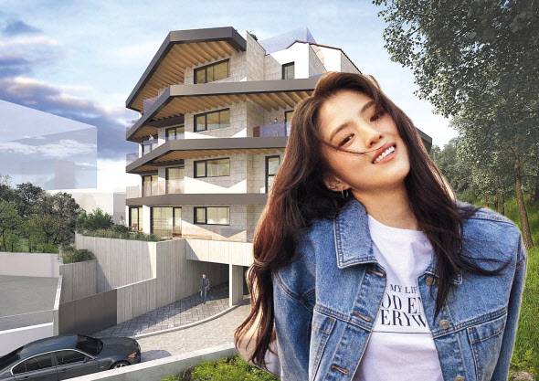 경기도 구리시 아천동 ‘아르카디아 시그니처’투시도와 배우 한소희 [아르카디아 시그니처 공식 홈페이지·한소희 공식 인스타그램 갈무리]