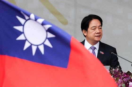 라이칭더 대만 총통이 10일 113주년 쌍십절 기념행사에서 연설을 하고 있다. 로이터=연합뉴스