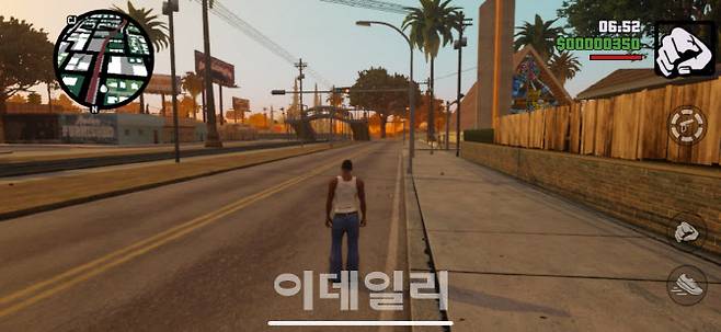 넷플릭스 앱에서 다운받을 수 있는 ‘GTA 산 안드레스’ 플레이 화면(사진=김가은 기자)