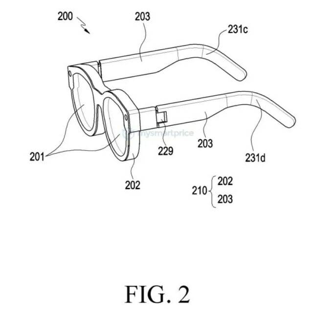 삼성전자가 다른 사람과 가상현실을 공유할 수 있는 AR 글래스 특허를 출원했다. (사진=마이스마트프라이스/미국 특허청)