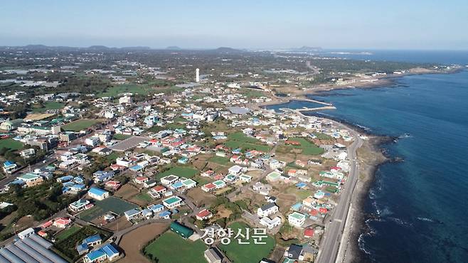 제주 제2공항 예정부지인 성산읍 일대 전경. 강윤중 기자