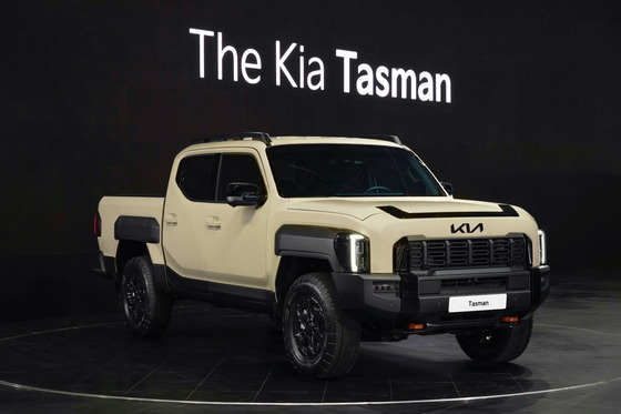 Kia's Tasman pickup truck, which made its debut at the Jeddah International Motor Show in Saudi Arabia on Tuesday. [KIA]