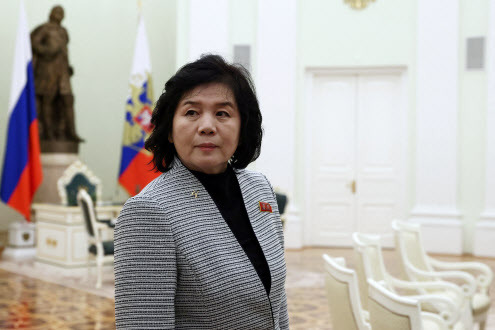 FILE PHOTO: North Korean Foreign Minister Choe Son Hui attends a meeting with Russian President Vladimir Putin in Moscow, Russia, January 16, 2024.  Sputnik/Artem Geodakyan/Pool via REUTERS ATTENTION EDITORS - THIS IMAGE WAS PROVIDED BY A THIRD PARTY./File Photo