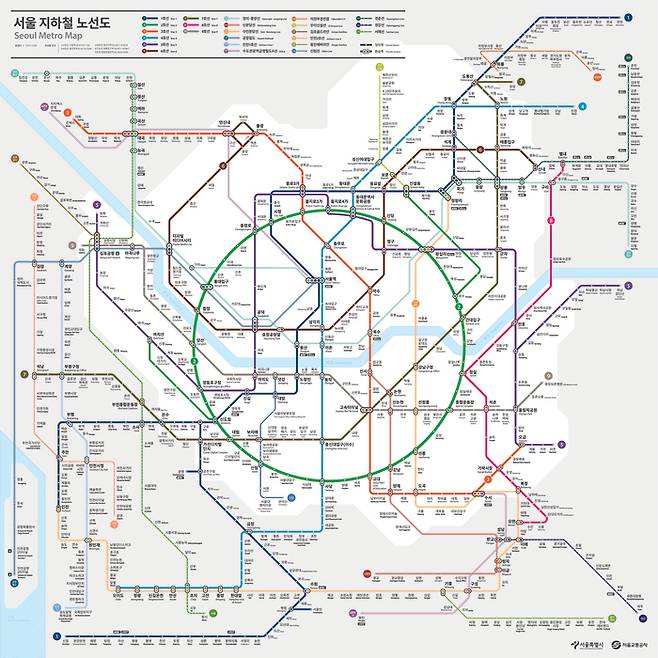 서울시 신형 서울 지하철 노선도