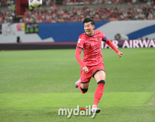 2024년 9월 5일 서울 마포구 성산동 서울월드컵경기장에서 열린 2026 국제축구연맹(FIFA) 북중미 월드컵(미국-캐나다-멕시코) 아시아 지역 3차 예선 1차전 팔레스타인-한국 경기. 손흥민./상암=한혁승 기자