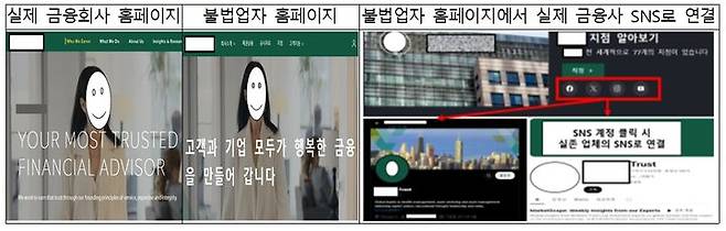 [서울=뉴시스] 불법업자의 해외 금융회사 홈페이지 도용. (사진=금융감독원 제공) 2024.10.30. photo@newsis.com *재판매 및 DB 금지