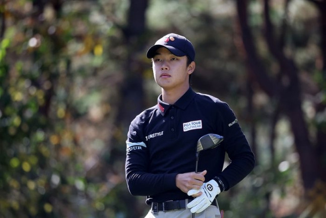 송민혁의 KPGA 투어 동아회원권그룹 오픈 1라운드 경기 모습. /사진= KPGA