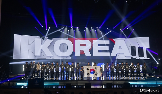 지난해 한중일 e스포츠 대회에 나섰던 한국 국가대표팀.