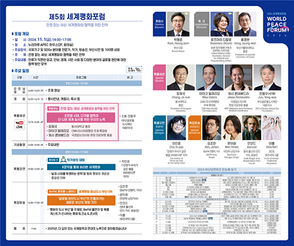 ‘2024 부산 세계평화포럼’ 포스터. [사진=부산광역시]