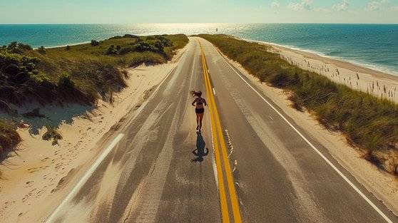 러닝하고 있는 러너. 미드저니