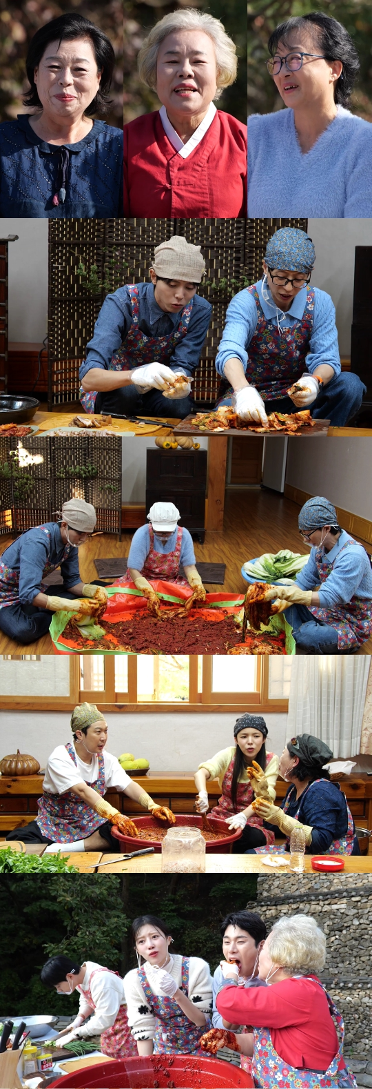 ‘한식대가’ 김미라, 박경례, ‘급식대가’ 이미영과 함께 김장을 담그고, 김치와 환상 궁합 음식까지 맛보는 멤버들의 모습이 그려진다.사진=MBC 제공