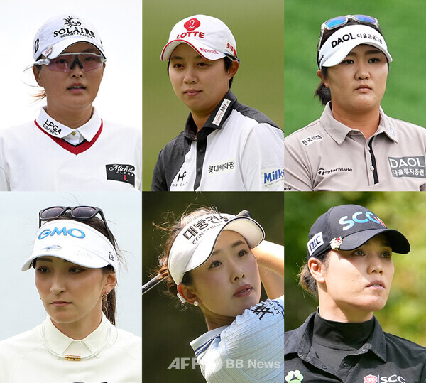 일본여자프로골프(JLPGA) 투어와 공동 주관하는 2024년 미국여자프로골프(LPGA) 투어 가을 아시안 스윙 토토재팬 클래식에 출전한 고진영, 김효주, 유해란 프로. 우승 경쟁하는 선두권 와키모토 하나, 노예림, 아리야 주타누간. 사진제공=ⓒAFPBBNews = News1