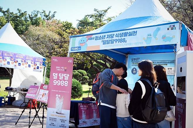 지난달 26일 서울 어린이대공원에서 열린 '2024 서울청소년페스티벌'에서 선보인 '덜 달달 9988' 홍보 부스. / 사진=서울시