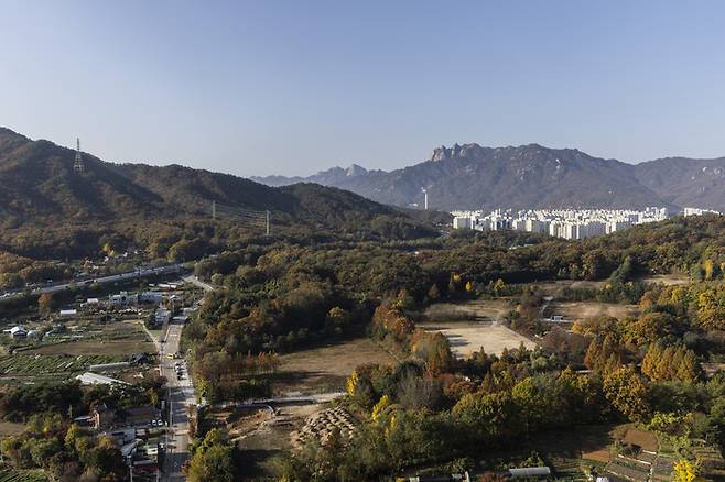 5일 그린벨트가 해제된 의정부시 용현동 옛 306보충대 부지 일대의 모습.  연합뉴스