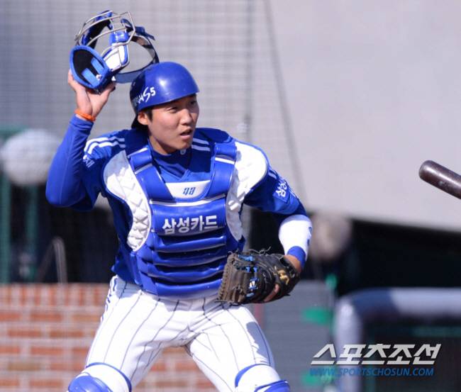 2014년 삼성 포수 시절 이흥련 코치. 스포츠조선DB